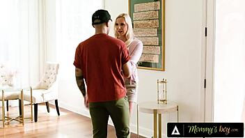 milf sophia west cheats with stepson on call with husband