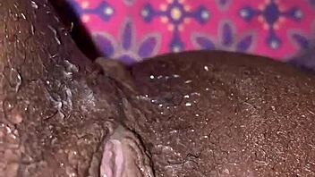 Ebony slut gets homemade creampie from monster bbc, squirting everywhere