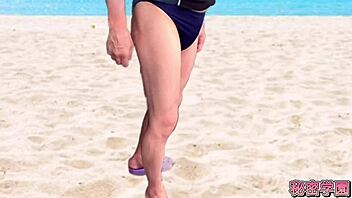 i masturbate with lifesaver uniform on beach