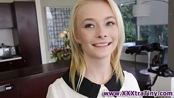 tiny blonde slut sucking big cock