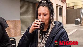 mature chloe funny EATS her first BLACK COCK in quickie doggystyle, fulfilling fantasies