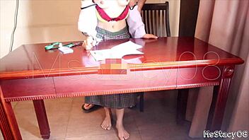 Stepdad Fucks Ass While Doing Homework.