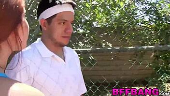 Outdoor Pussy Drilling With Two Adorable And Naughty Teen 18+s