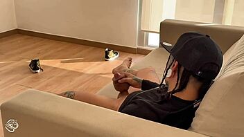 my stepmother catches me masturbating and takes my virginity