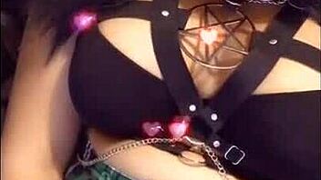 luna bat rides monster dildo goth style