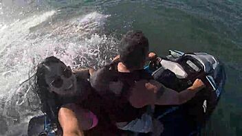 Craziness on jet ski in guaruja beach