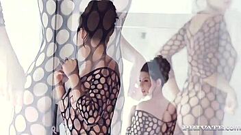 Is Alexa Tomas getting dominated by two hard cocks in anal?