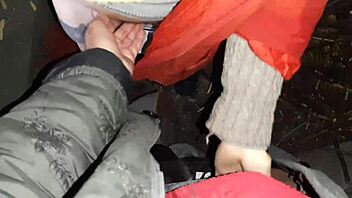 lesbian girls have passionate sex in autumn hut