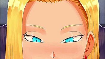 android 18 gets her big ass fucked hard while sucking cock passionately