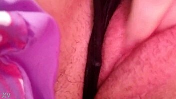 Hazey plays with hairy pussy and fingers clit moaning