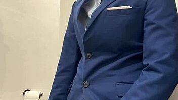 Hot daddy jerking off busts thick load 😏