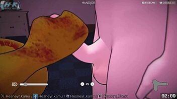 Emotional Backroom Handjob with Big Tits and Cock.