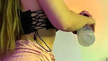 Super Hot Cleaning Lady Wears Shorts While Tidying Up The House