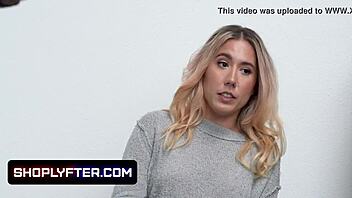 tiny blonde thief paisley bennett gets fucked by big dick guard