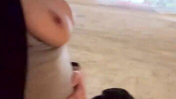 Intense public pussy licking and fucking in the snow.