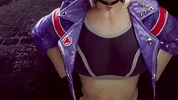 Athletic girl gets facial in cartoon animation