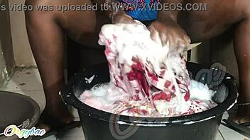 Weekend Laundry as a Housewife Shaved Pussy!