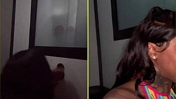 ebony amateur sucks strangers cocks at gloryhole