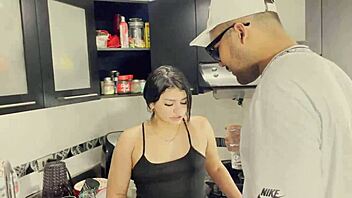 Boss punishes bad behavior with kitchen fuck