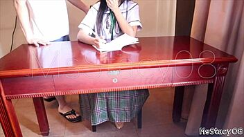 Stepdad Fucks Ass While Doing Homework.