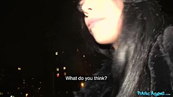 latina with juicy tits tempted into hardcore sex outdoors.