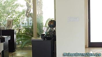 why does blonde babysitter suck in shower?