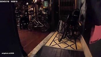 Risky anal sex with biker in store