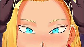 android 18 gets her big ass fucked hard while sucking cock passionately