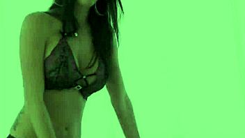 a brunette has hot sex on white sofa with johnny nitro