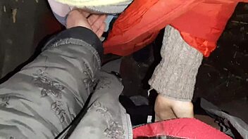 lesbian girls have passionate sex in autumn hut