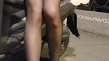 Shemale Ting Xuan Plays With Love Egg Outdoors