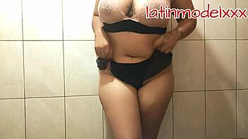 Beautiful Latina Model Feels Sensual Posing in Lingerie with Huge Tits and Big Ass