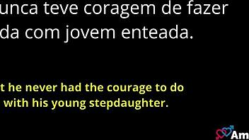 Stepdaughter notices stepfather's cock harder for her!