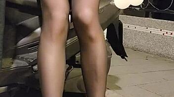 Shemale Ting Xuan Plays With Love Egg Outdoors