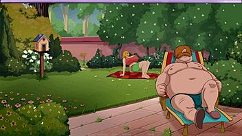 Busty milf fucks college guy while husband watches.