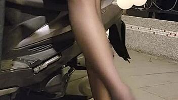 Shemale Ting Xuan Plays With Love Egg Outdoors