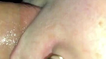 I give a sloppy POV blowjob closeup at home. The homemade scene captures every detail.