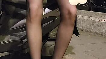 Shemale Ting Xuan Plays With Love Egg Outdoors