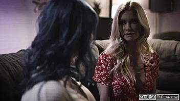 Milf landlady seduces busty babe with kissing and fingering!