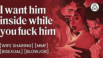 Wife gets shared and fucked in every hole at christmas party bisexual dp husband and friend share her 😈