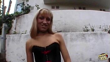 One lucky guy stuffs this twiggy blonde's asshole and cums on her face
