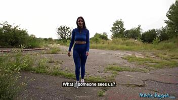 Public agent alexa throats big dick in pov blowjob and public sex