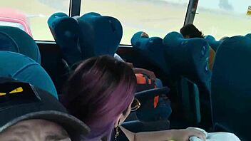 sexy latina blows her boyfriend on the bus to medellin