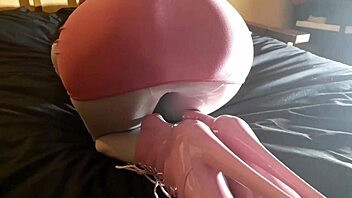 Laura Xxx Model Shows Off Sexy Ass in Pantyhose and 8-Inch Pink Platform Heels.