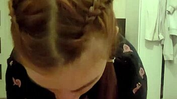 My redhead roommate sucked my dick and spat my cum back on it!