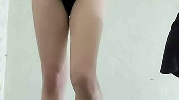 shemale ting xuan wears only underwear under her coat and masturbates on the street with public cumshot