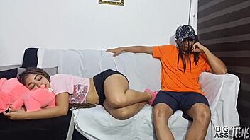 Tell me, do you like watching college teen 18+ anal on the sofa?