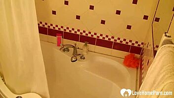 angelic babe takes a nice hot shower