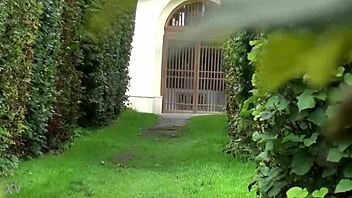 hot brunette susan ayn couldn't hold it and pissed outdoors in public