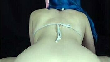 lizzie buns stuffs her thick ass with a buttplug and rides a huge dildo.